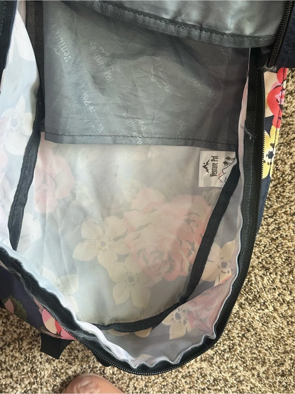 Venture Pal Floral Navy Hiking School Backpack